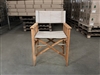 Richmond Teak Director Arm Chair - Light Grey