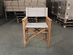 Richmond Teak Director Arm Chair - Light Grey