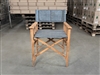 Richmond Teak Director Arm Chair - Stone Blue