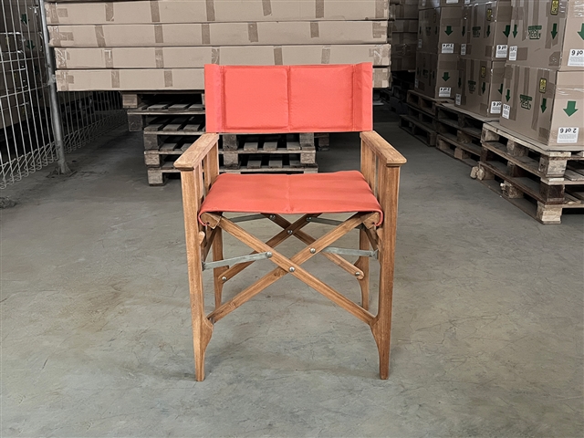 Richmond Teak Director Arm Chair - Terracota