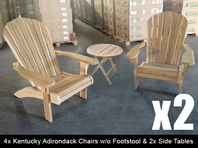 Teak Adirondack Chair Combo, Teak Outdoor Furniture Lexington Ky