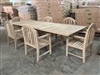 Eden Rectangle Double Extension Teak Table 200cm Regular To 300cm w/ Extension x 120cm Width Set w/ 6 Tristan Arm Chairs