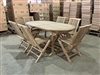 Melrose Oval Extension Teak Table Set w/ 6 Shelia Premium Folding Chairs (180cm x 100cm - Extends to 240cm)