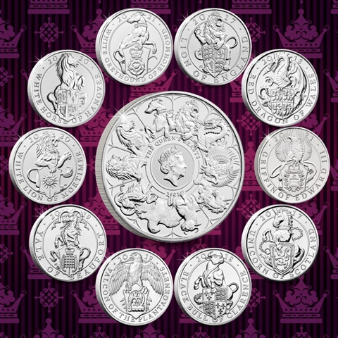 Queens Beasts Royal Mint Silver 2oz Monster Box