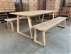 Frankfort Rectangle Teak Table 200 x 100cm SET w/ 2 Backless Benches