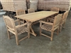 Hamburg 87" Teak Table SET w/ 6 Manchester Rustic Arm Chairs