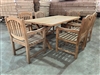 Harrods 71" Teak Table SET w/ 6 Manchester Rustic Arm Chairs