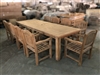 Jambi 118" Teak Table SET w/ 10 Manchester Rustic Arm Chairs
