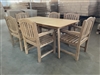 Eve Rectangle Teak Table 180 x 95cm Set w/ 6 Manchester Arm Chairs