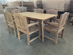 Eve Rectangle Teak Table 180 x 95cm Set w/ 6 Manchester Arm Chairs Eve Rectangle Teak Table 180 x 95cm Set w/ 6 Manchester Arm Chairs