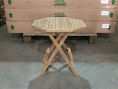 teak side table octagon - picnic style (b-grade)