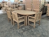 Eden Oval Double Extension Teak Table 200cm Regular To 300cm w/ Extension x 120cm Width Set w/ 6 Solo Arm Chairs