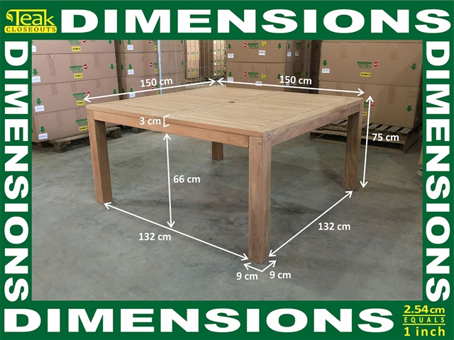 QTY 6 Rinjani 150cm Sq Tables - Custom Order